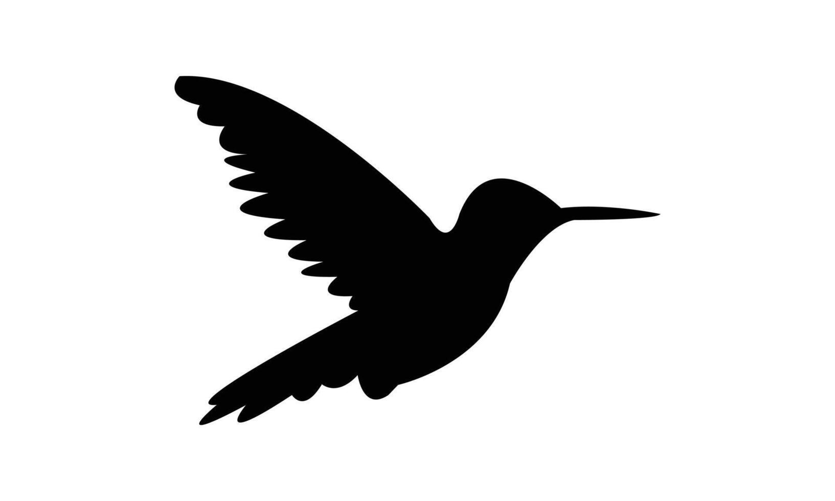 Hummingbird Flying Black Silhouette Design vector