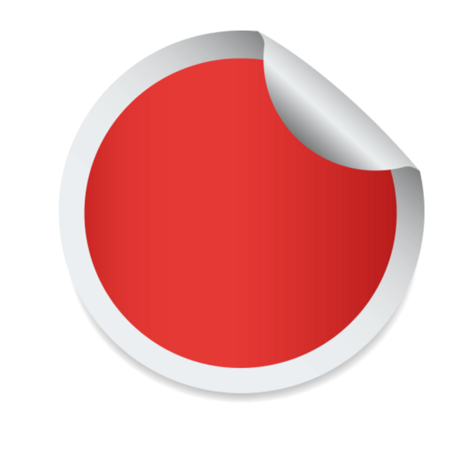A red sticker with a white border png