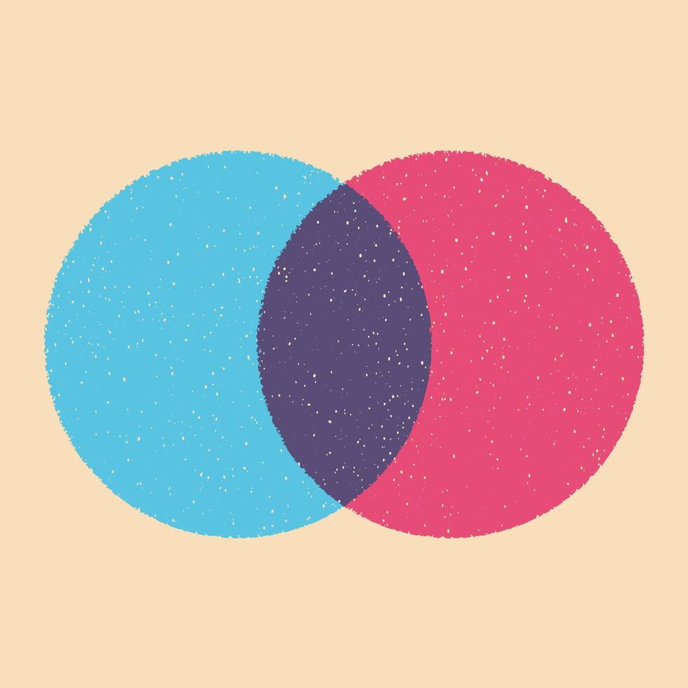 Circle withe riso print effect. vector