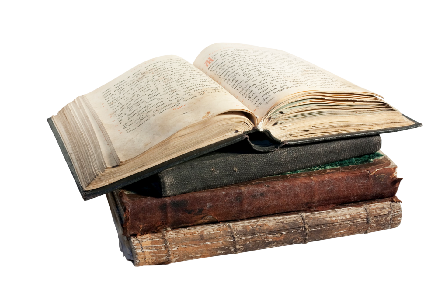 Old open Nobel books isolated on transparent background png