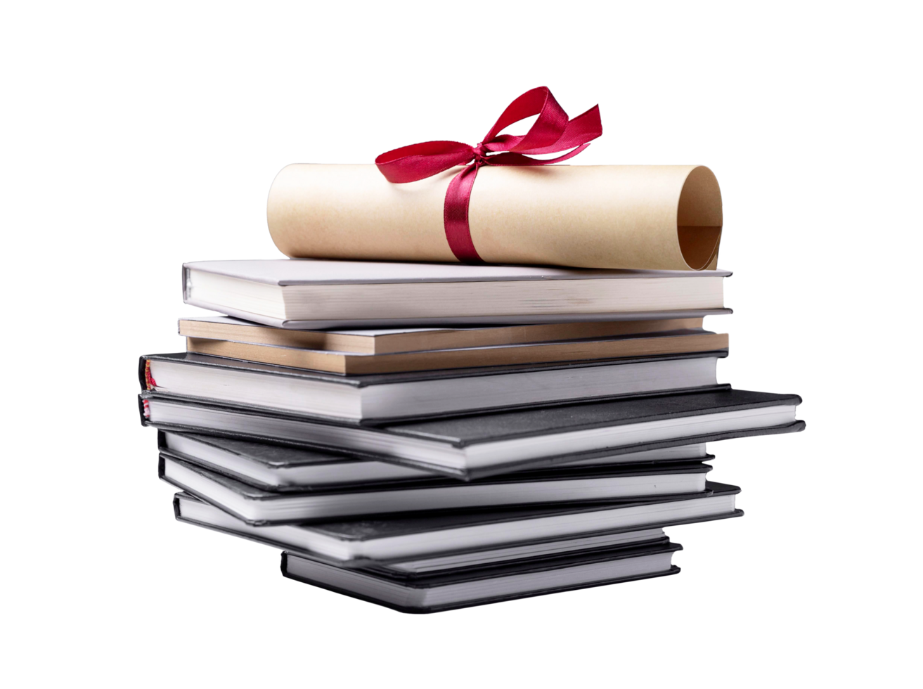 Book set isolated on transparent background png