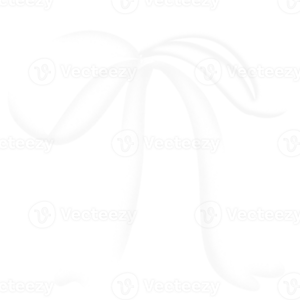 Bow, white ribbon, hand-painted style png