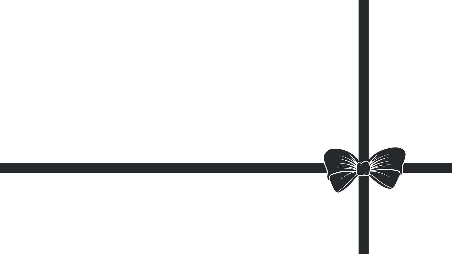 festive ribbon with a bow in black without background vector
