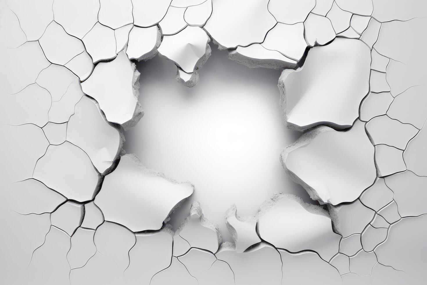 Cracked concrete surface with abstract pattern photo