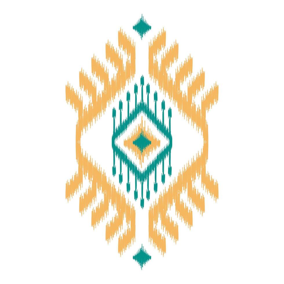 Abstract Ikat ethnic pattern art. American, Mexican style. White background. Aztec tribal ornament print. Design for fabric, clothing, textile, logo, symbol. vector