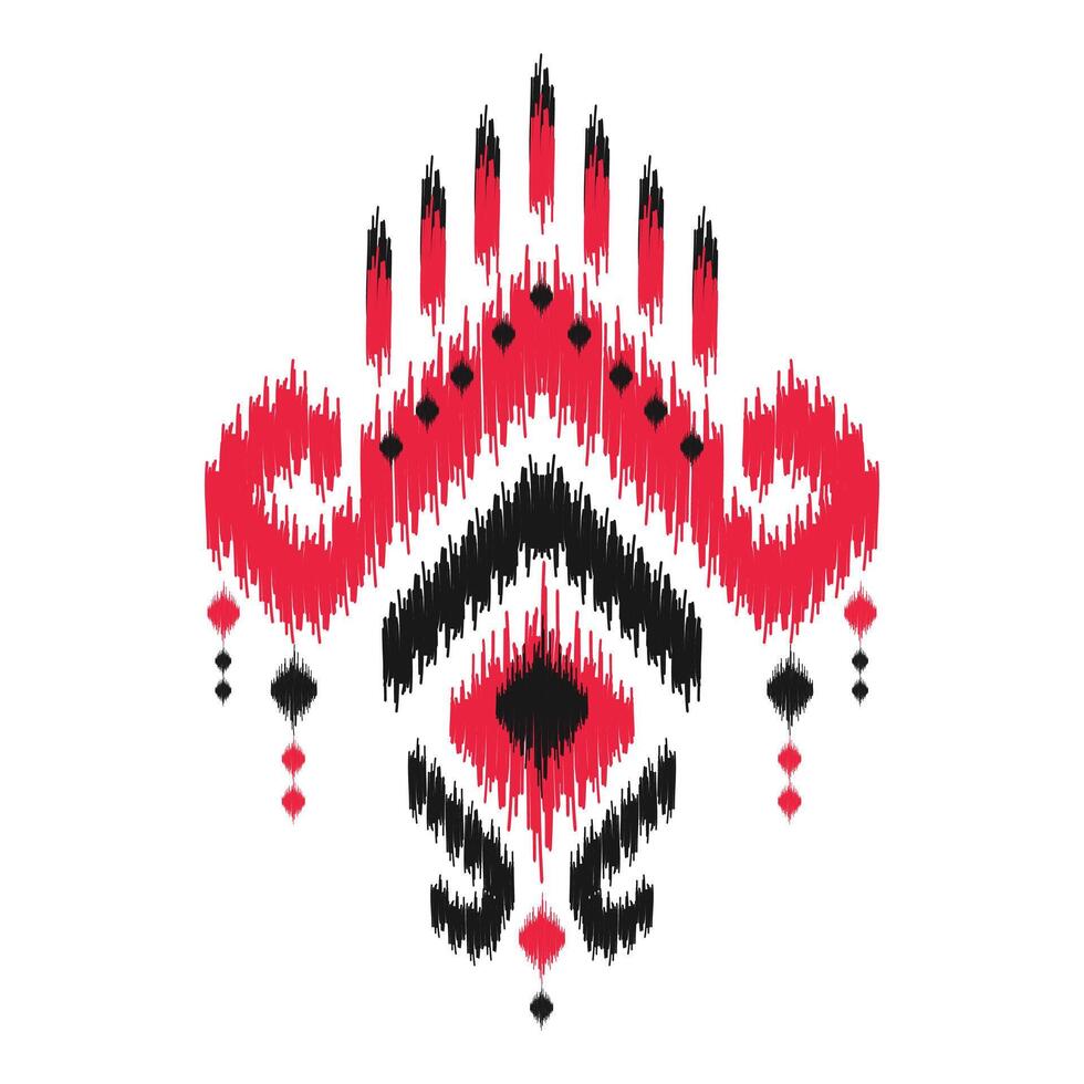 Ikat ethnic pattern art. American, Mexican style. White background. Aztec tribal ornament print. Design for fabric, clothing, textile, logo, symbol. vector