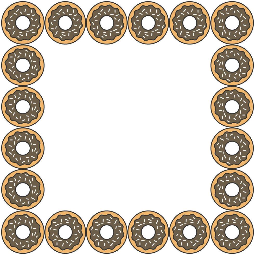 Sweet donuts cake frame. Fast food design background vector