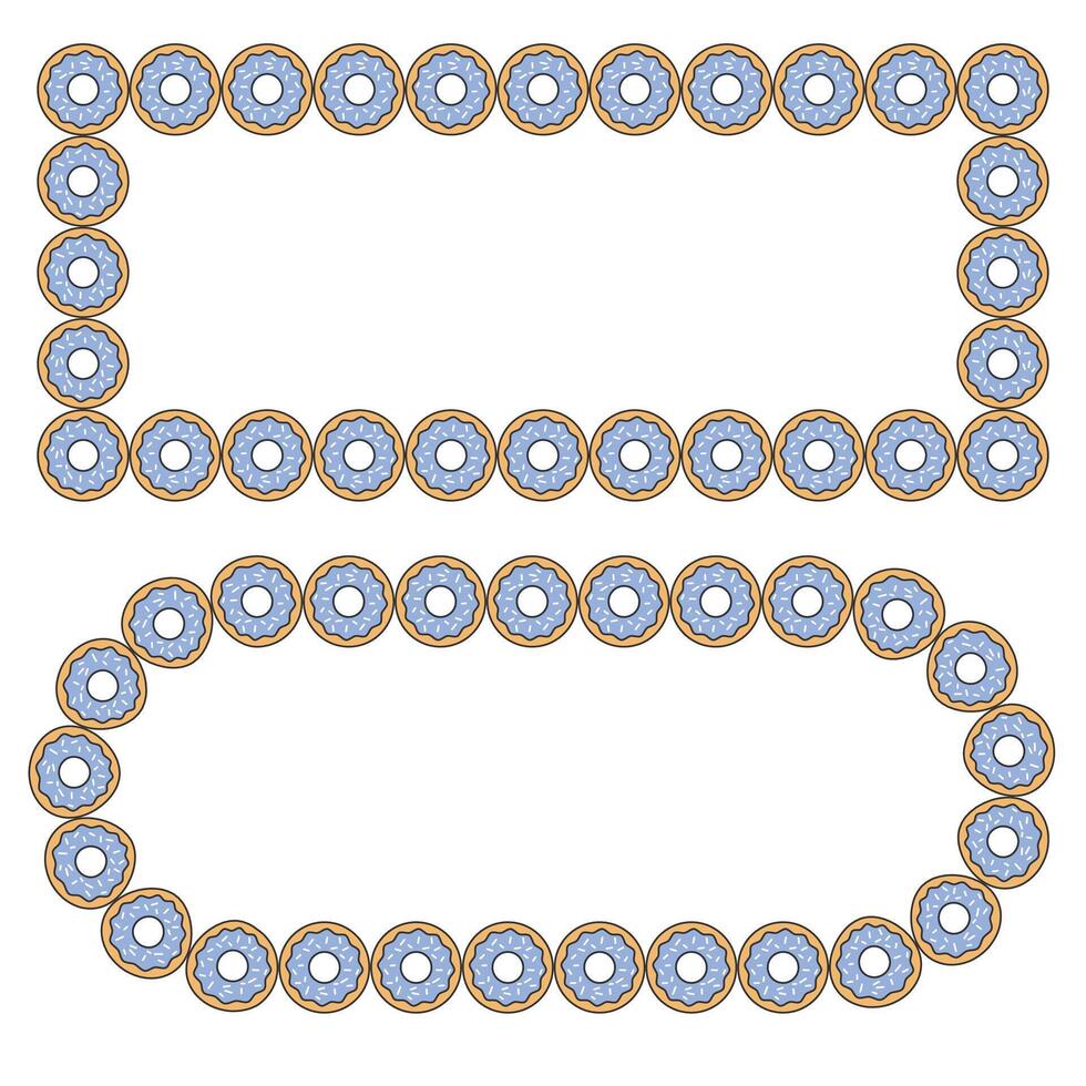 Sweet donuts cake frame. Fast food design background vector