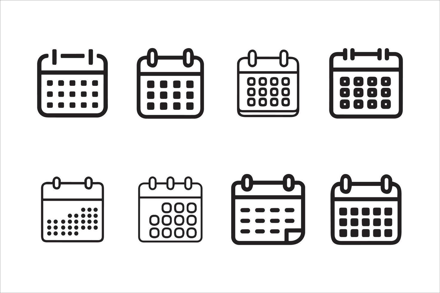 Calendar icon set vector