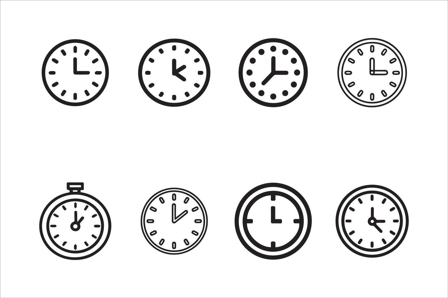 Clock icon set illustration vector