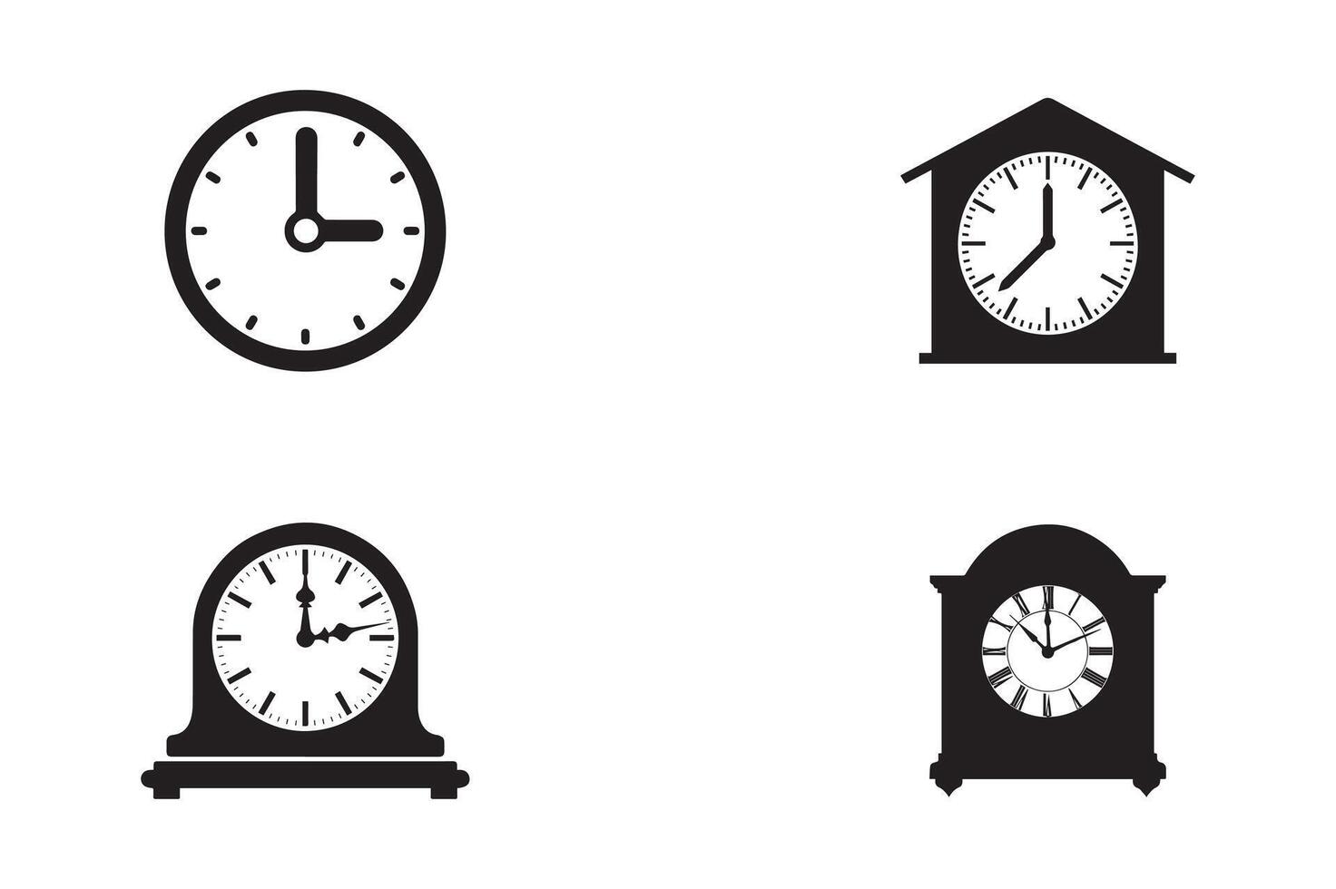 Clock icon set illustration vector