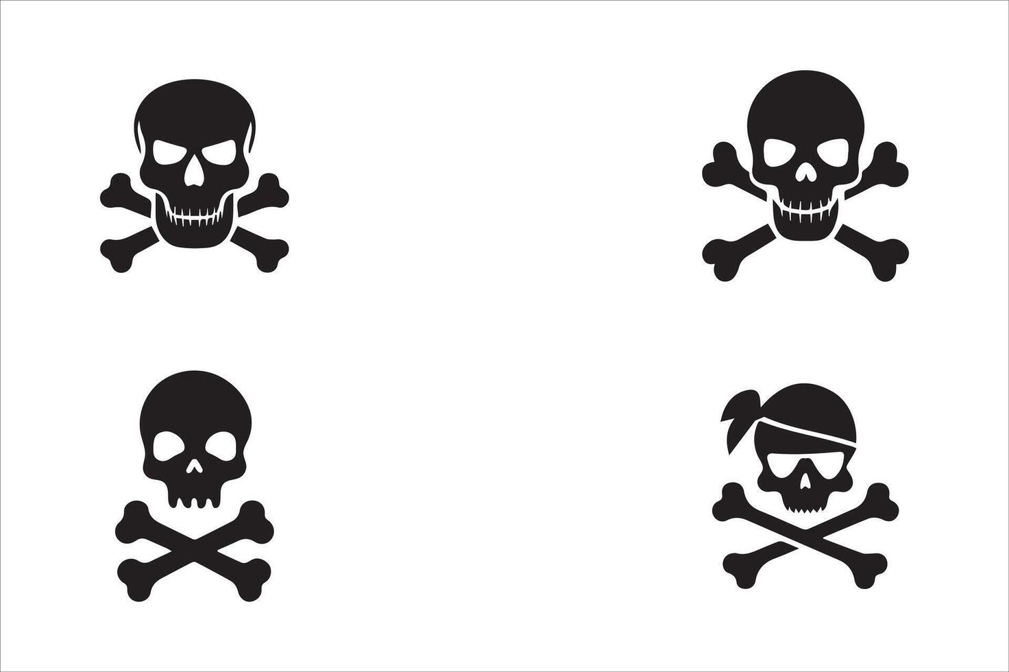 Pirate skull icon set illustration vector