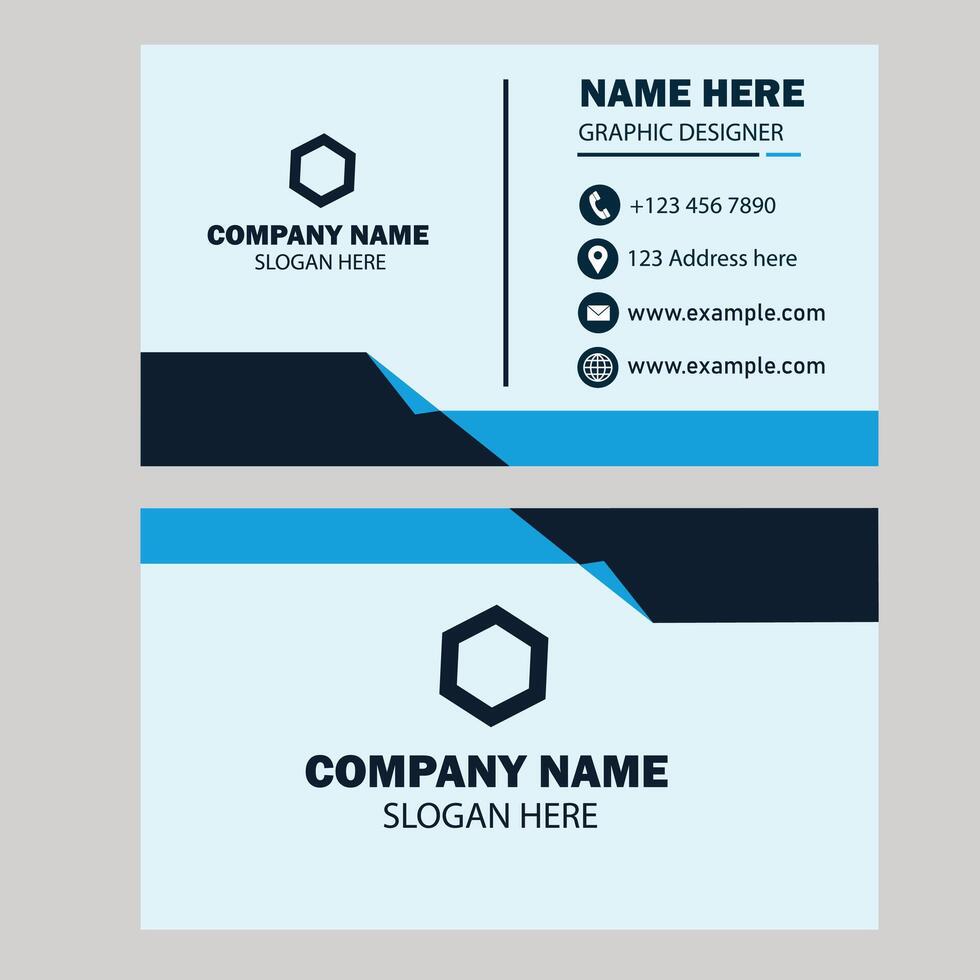 Blue color Minimalist business card design vector