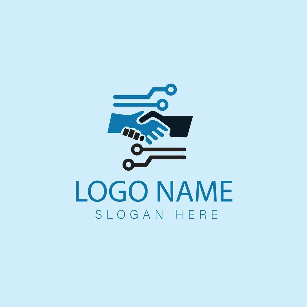 Technology Industry Minimal Logo Design vector