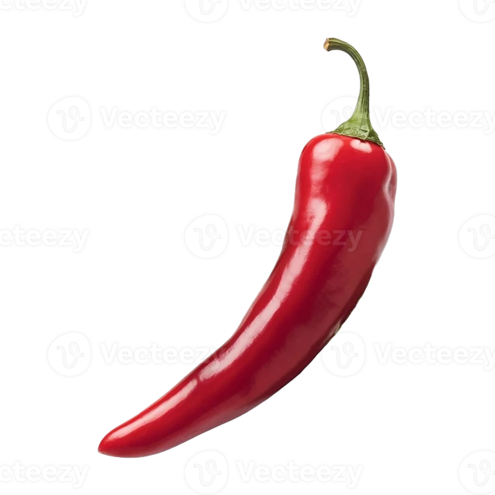Fresh red chili pepper isolated on transparent background. png