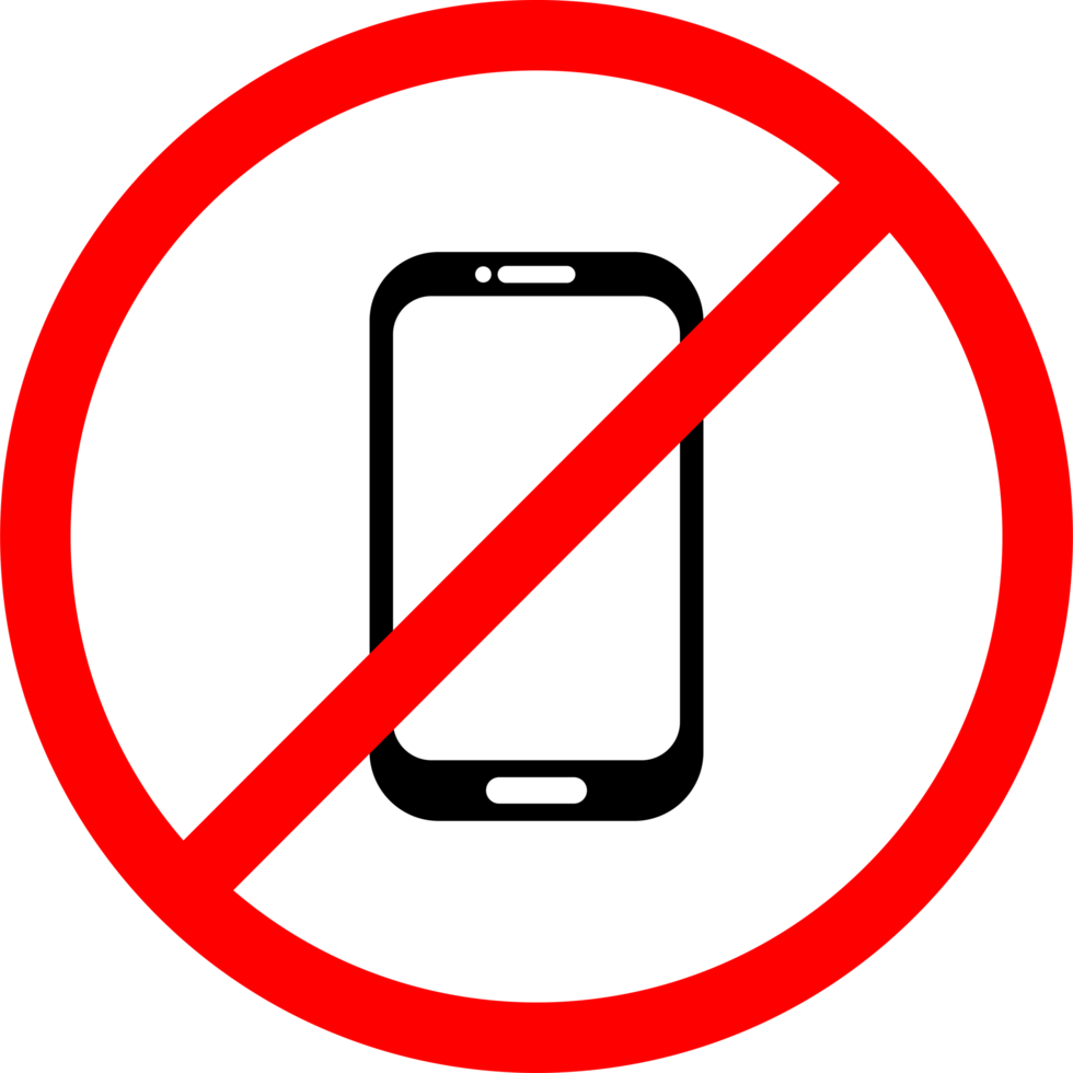 no mobile phone sign or no mobile phone area png