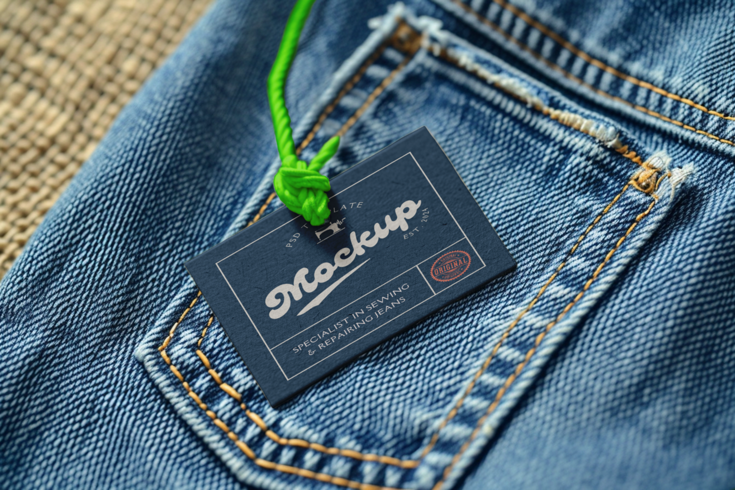 Jeans Label Mockup psd