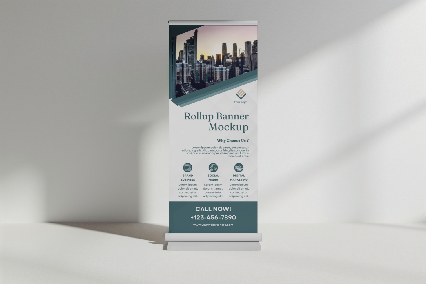 Roll Up Banner Mockup psd