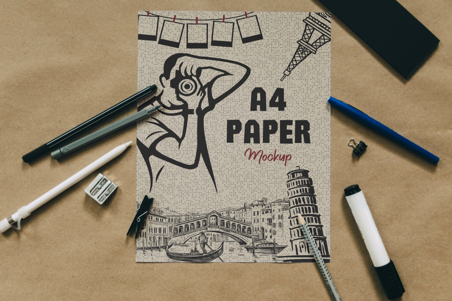 A4 Paper Mockup psd