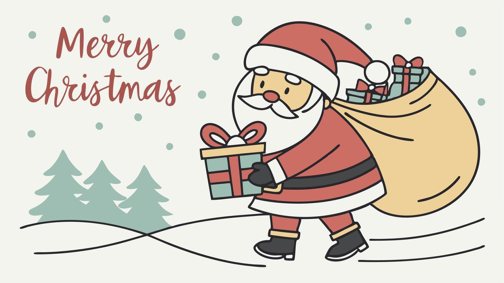 Merry christmas greeting card. Santa Claus design concept vector