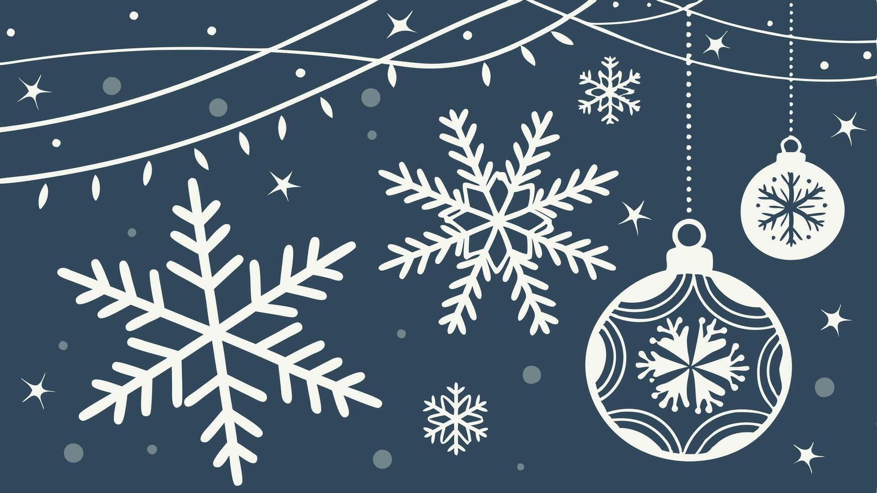 New Year composition white christmas snowflakes. Christmas decor background vector