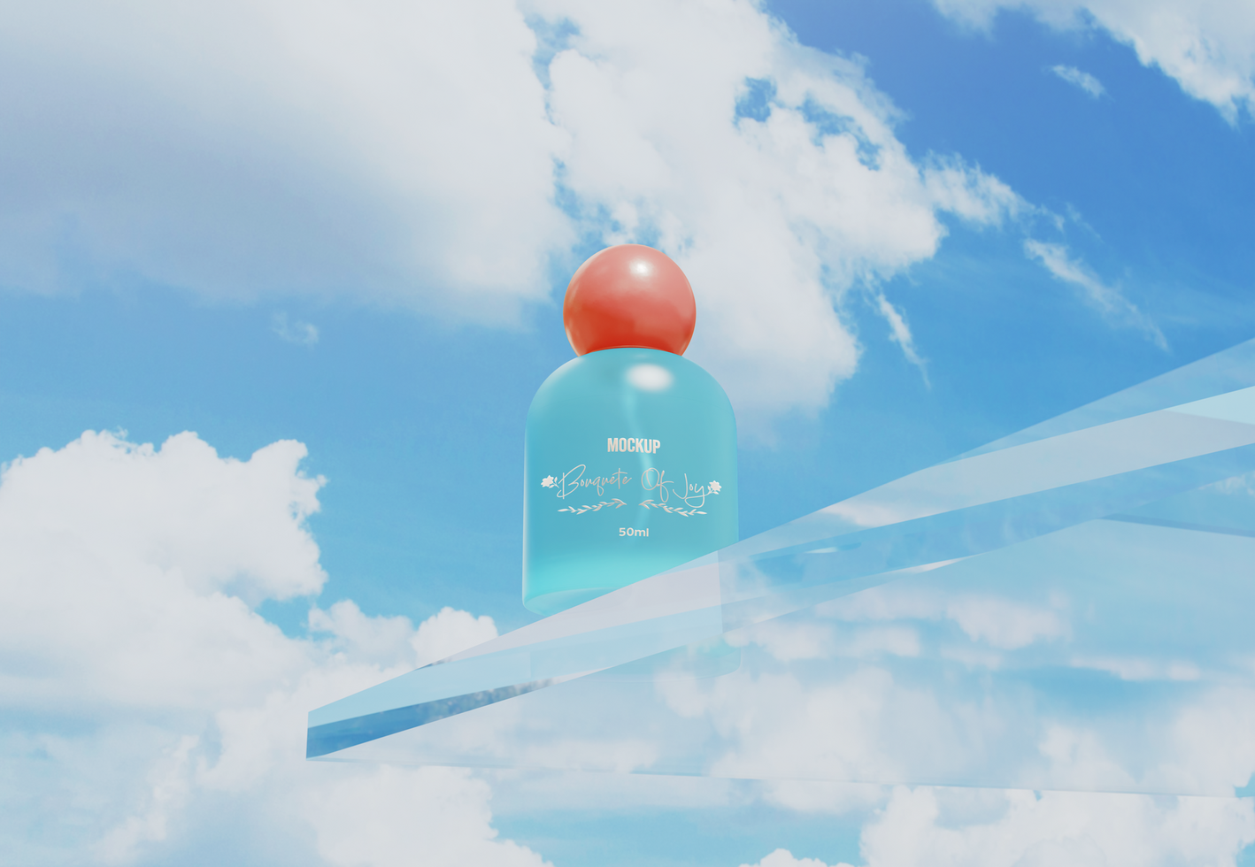 Luxury perfume bottle mockup psd