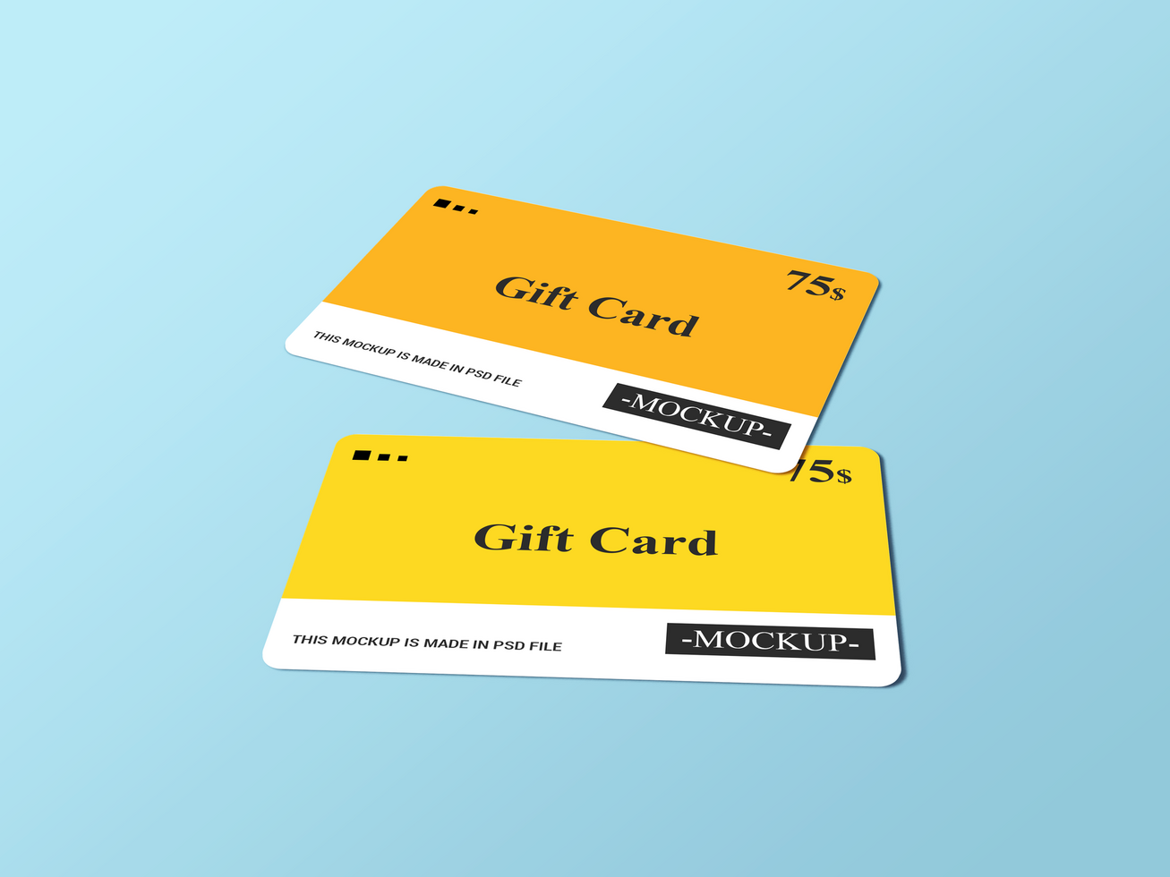 Two Gift Card, Discount card, 3d Mockup psd