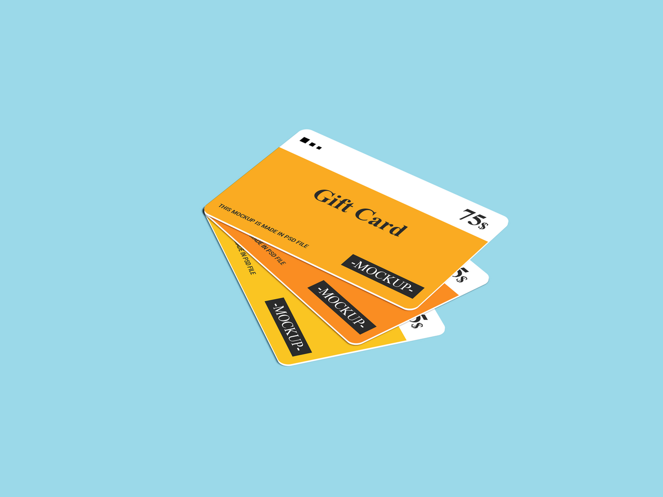 Three New Gift Card, Discount card, 3d Mockup psd