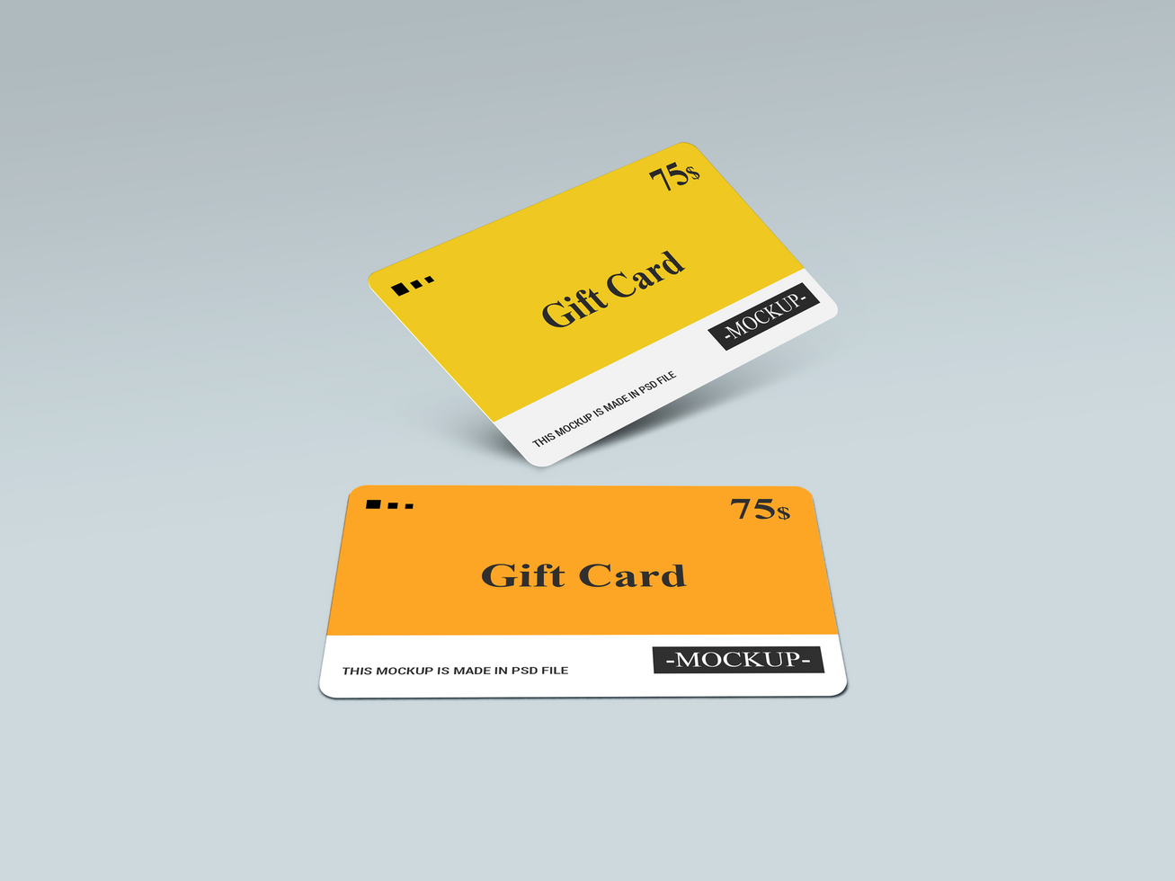 Gift Card Down and Flying psd