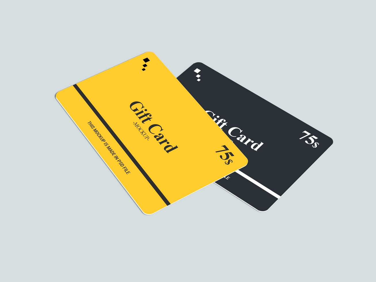 Two Gift Card, Discount card, 3d Mockup Design psd