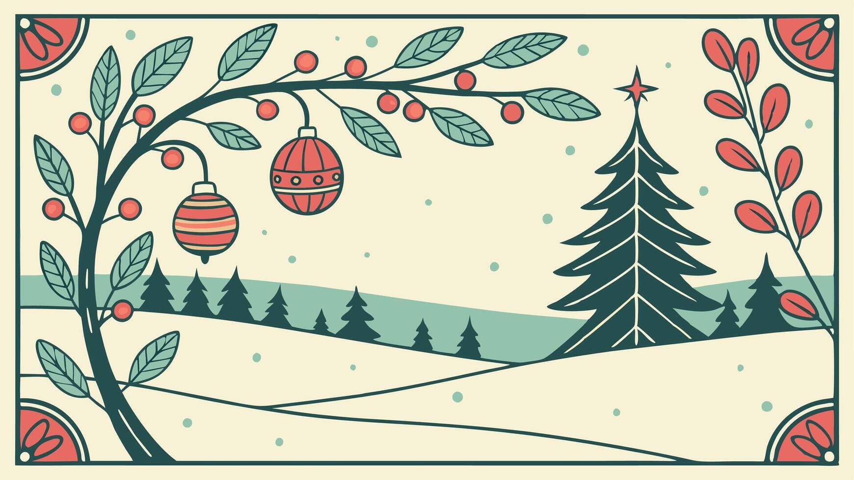 Christmas frame of Christmas decorations on the background. Copy space. New Year. vector