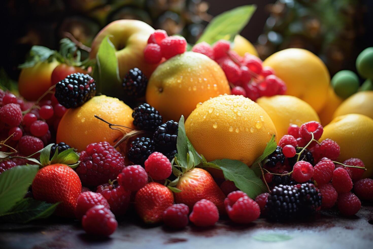 Assortment of Fresh Ripe Fruits photo