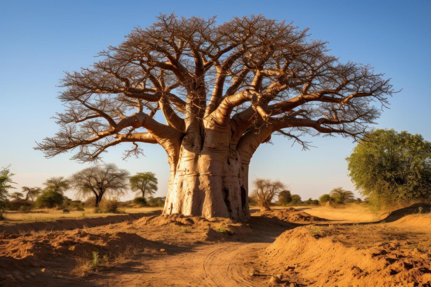 Majestic Baobab Tree in African Savanna photo