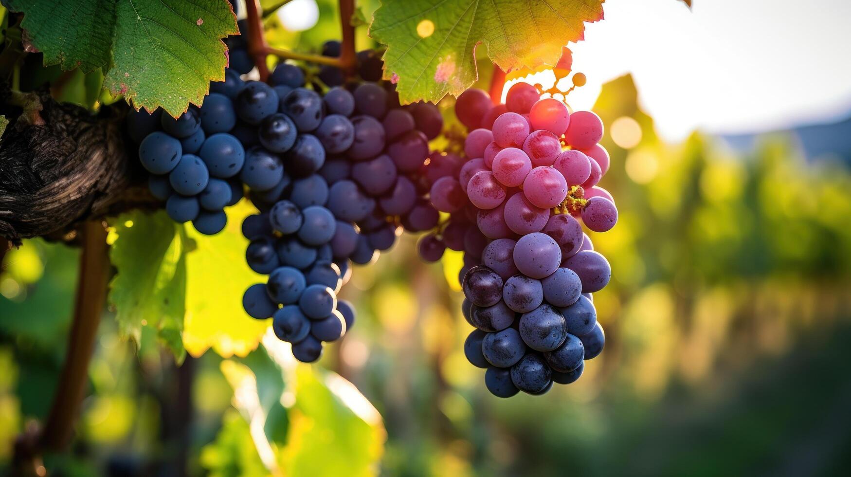 Ripe Grapes on the Vine photo
