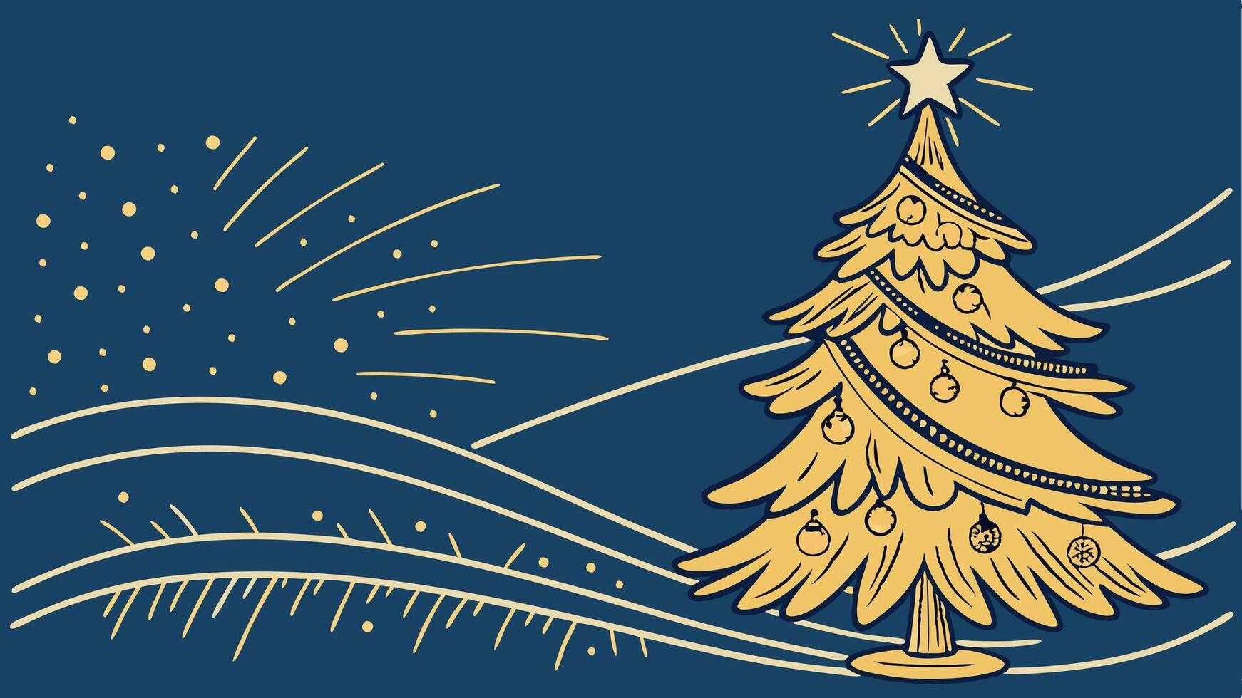 A christmas tree with a star on top vector