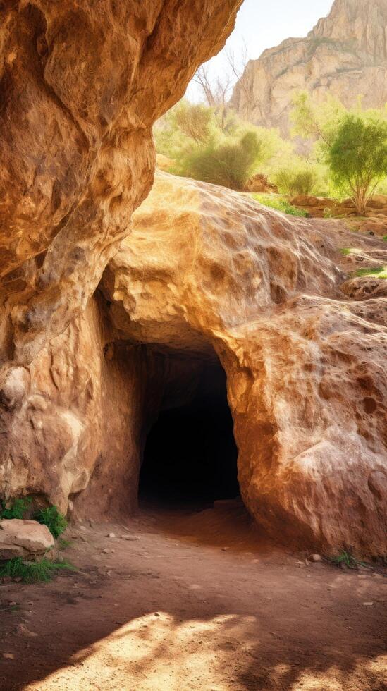 Scenic Desert Cave Entrance photo