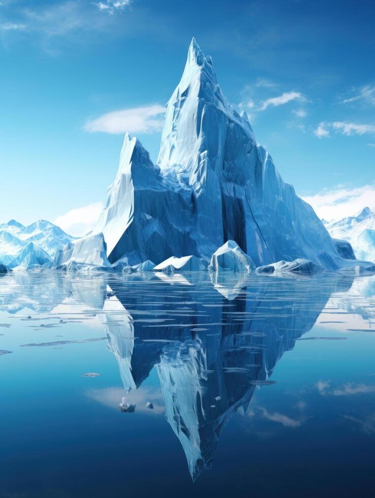 Majestic Iceberg Reflecting in Calm Waters photo