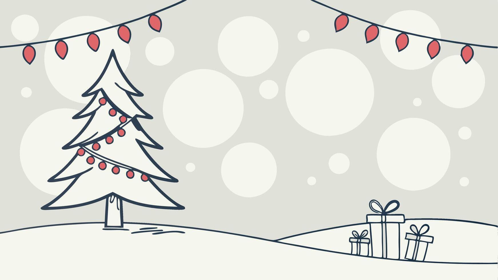 Minimalist Christmas background with bokeh 3d render. vector