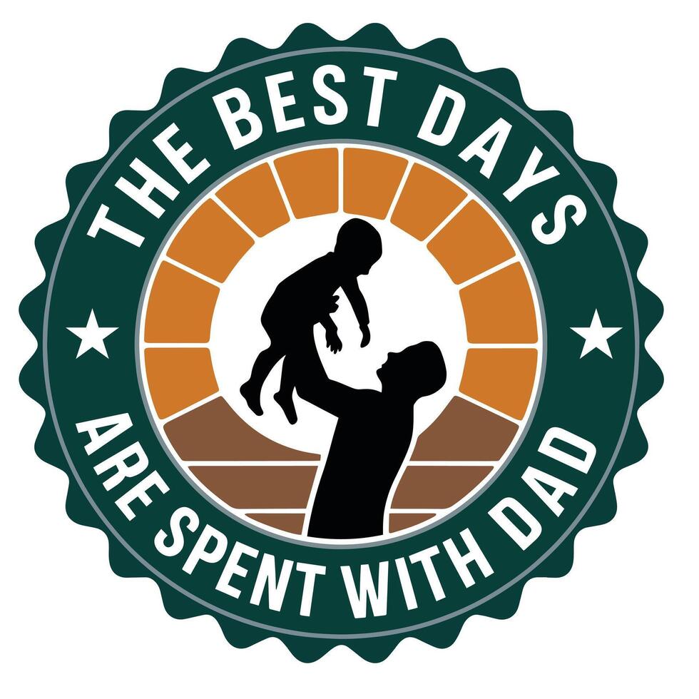 A perfect Father's Day gift, this vintage-inspired graphic highlights the joy of spending time with dad. vector