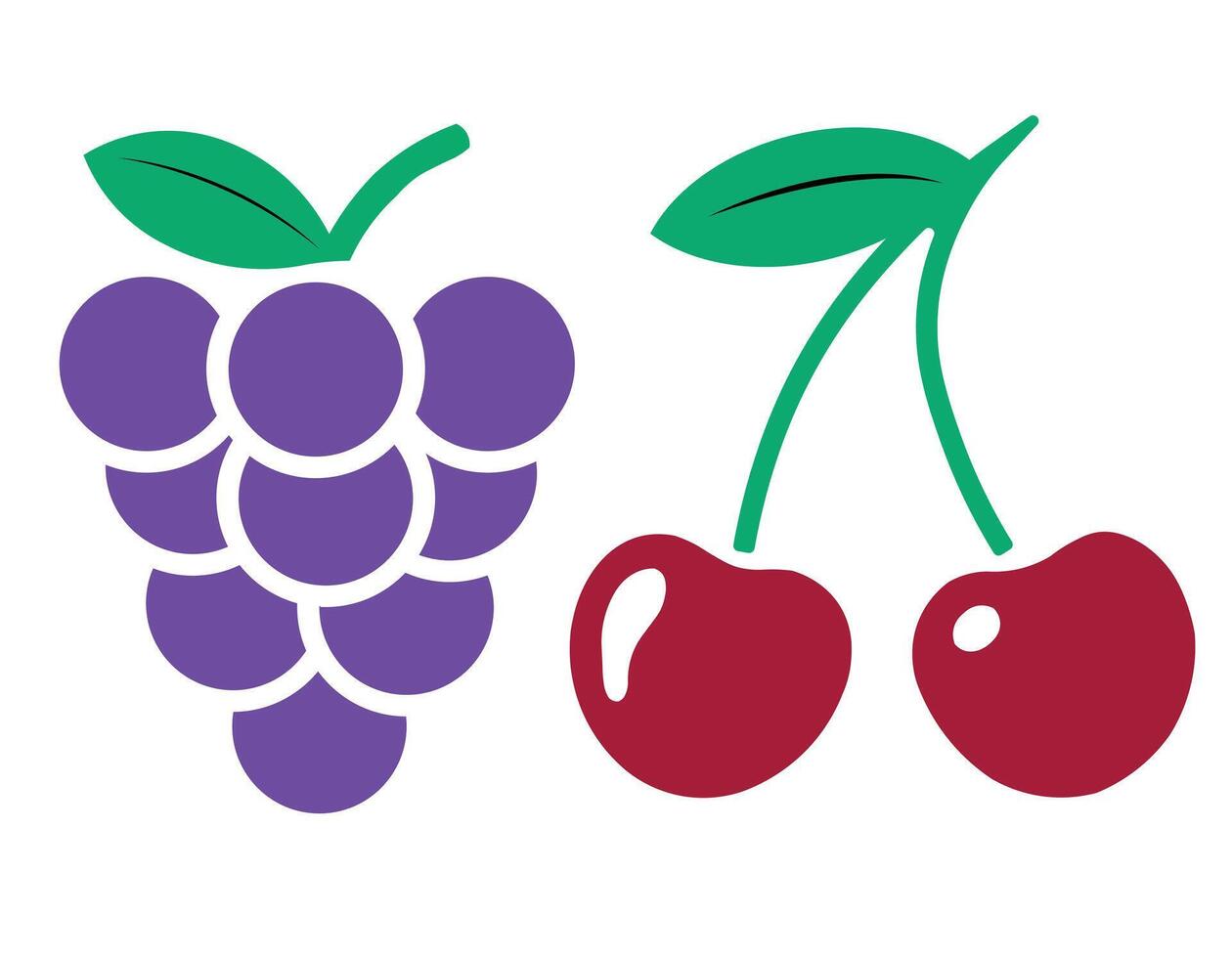 Grapes and Cherries Illustration vector