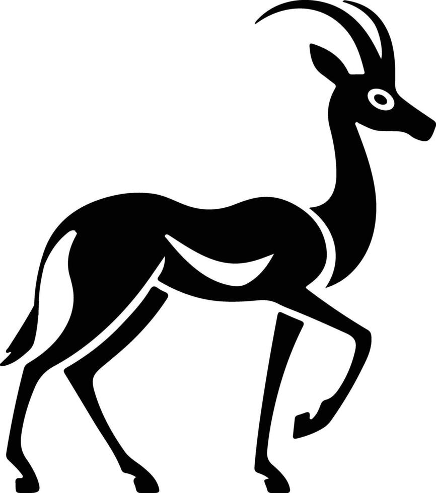 A black and white drawing of a deer with antlers vector