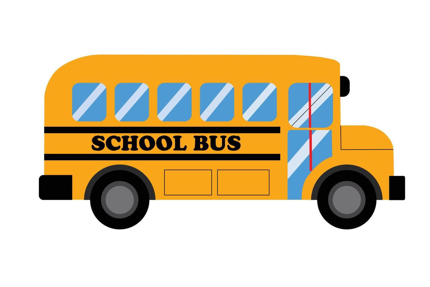 School Bus Clipart Illustration on white background. vector