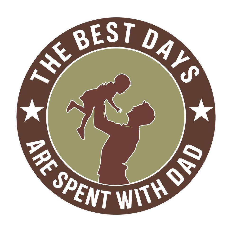 A perfect Father's Day gift, this vintage-inspired graphic highlights the joy of spending time with dad. vector