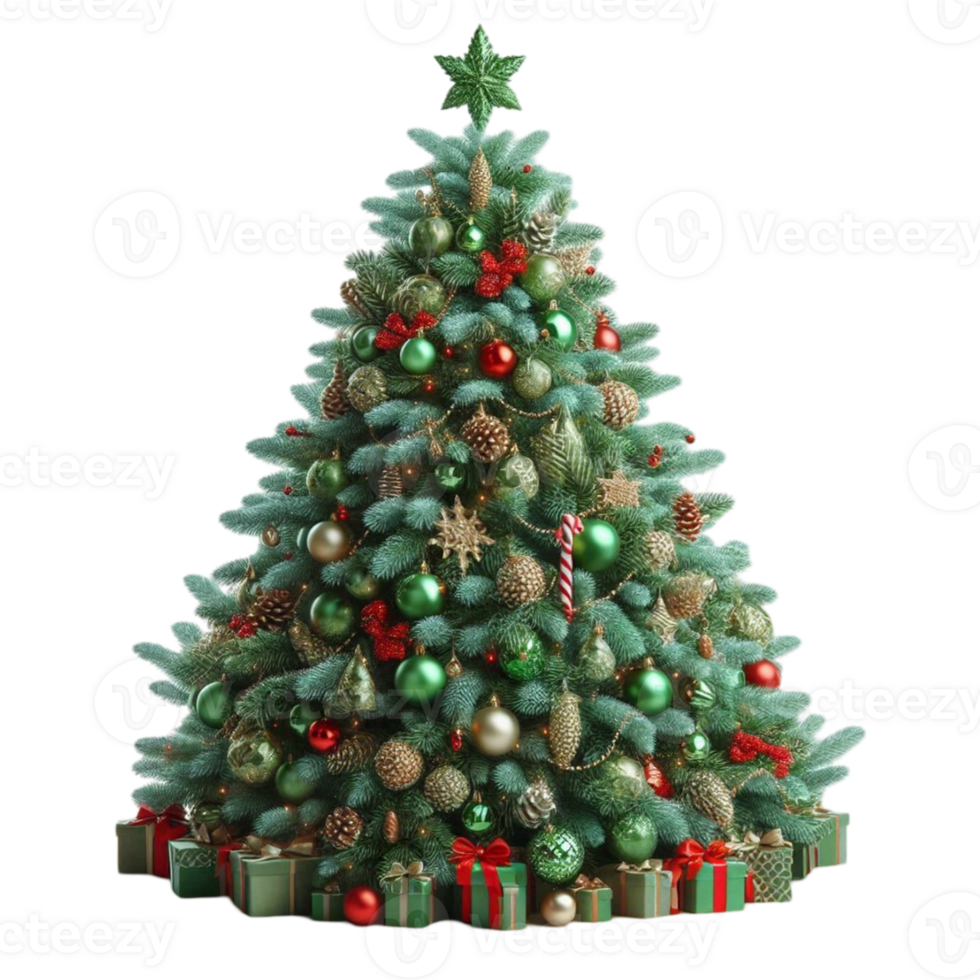 Christmas tree with a transparent setting png