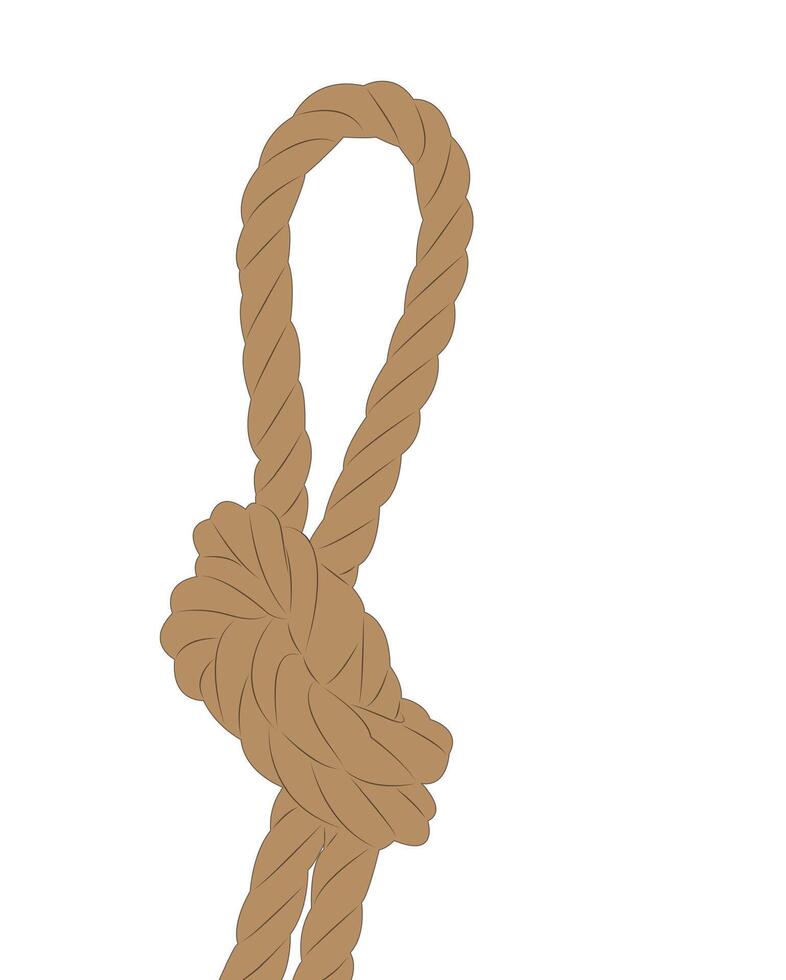 The natural aesthetic and neutral colors of the rope make it suitable for themes such as adventure, nautical, camping, crafting, or rustic decor. vector