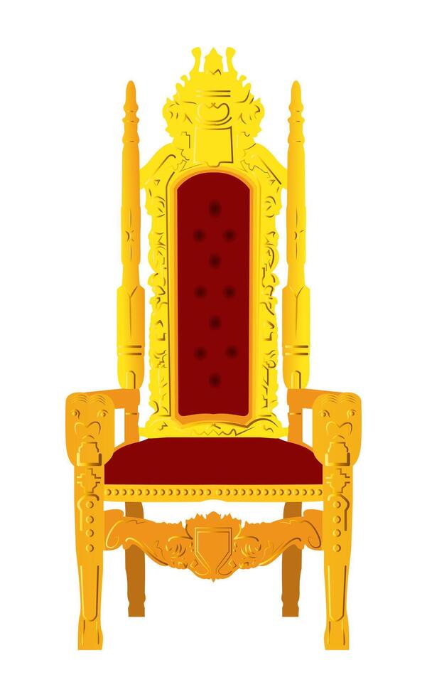 An elegant wooden chair with luxurious gold accents, combining timeless craftsmanship with a modern touch. This detailed illustration showcases the structure of a classic chair. vector