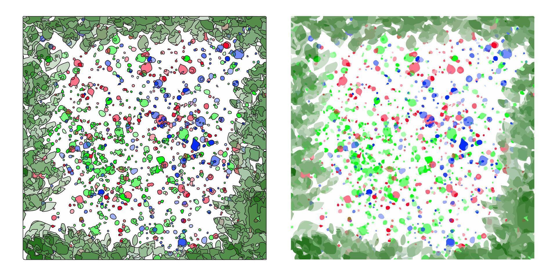 Abstract water color background with borders and no borders, clear splashes and soft tones, ideal for conveying elegance, creativity and sophistication. vector