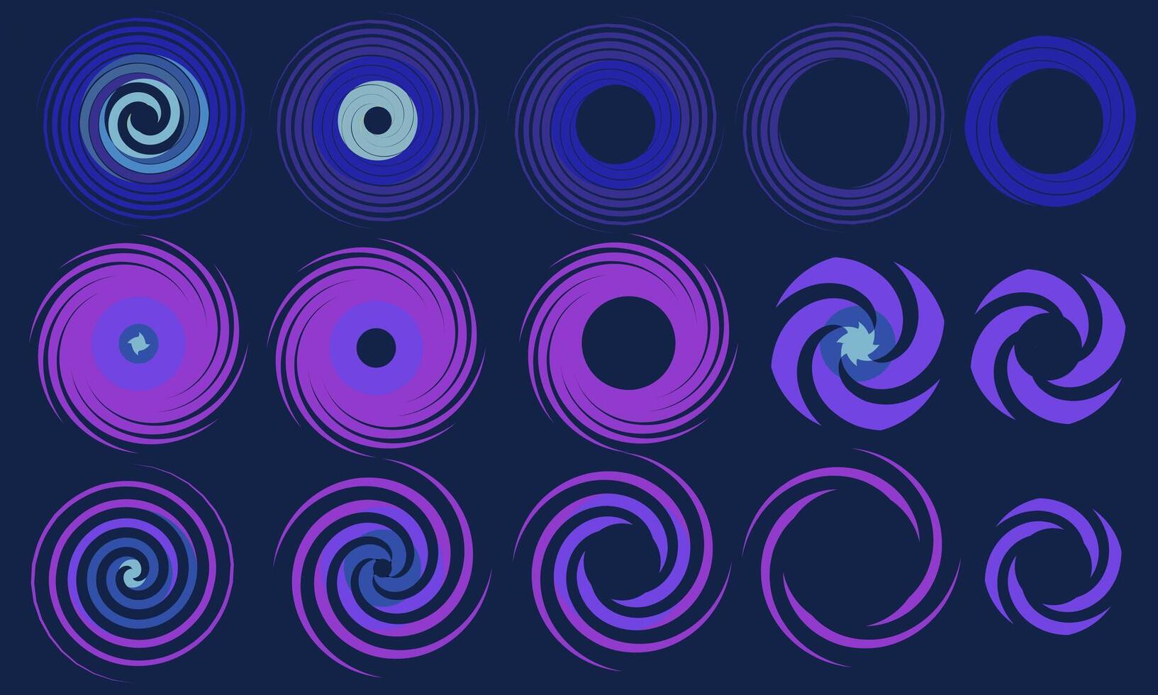 15 Kinetic abstract geometric blue colors vector