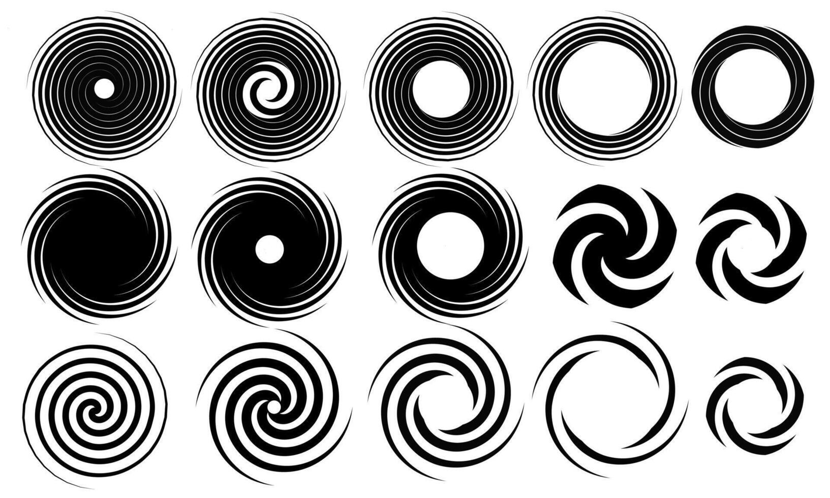 15 Kinetic abstract geometric black colors vector