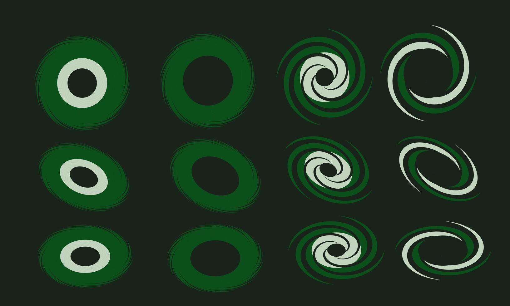 Kinetic abstract geometric illustration Green Colors vector